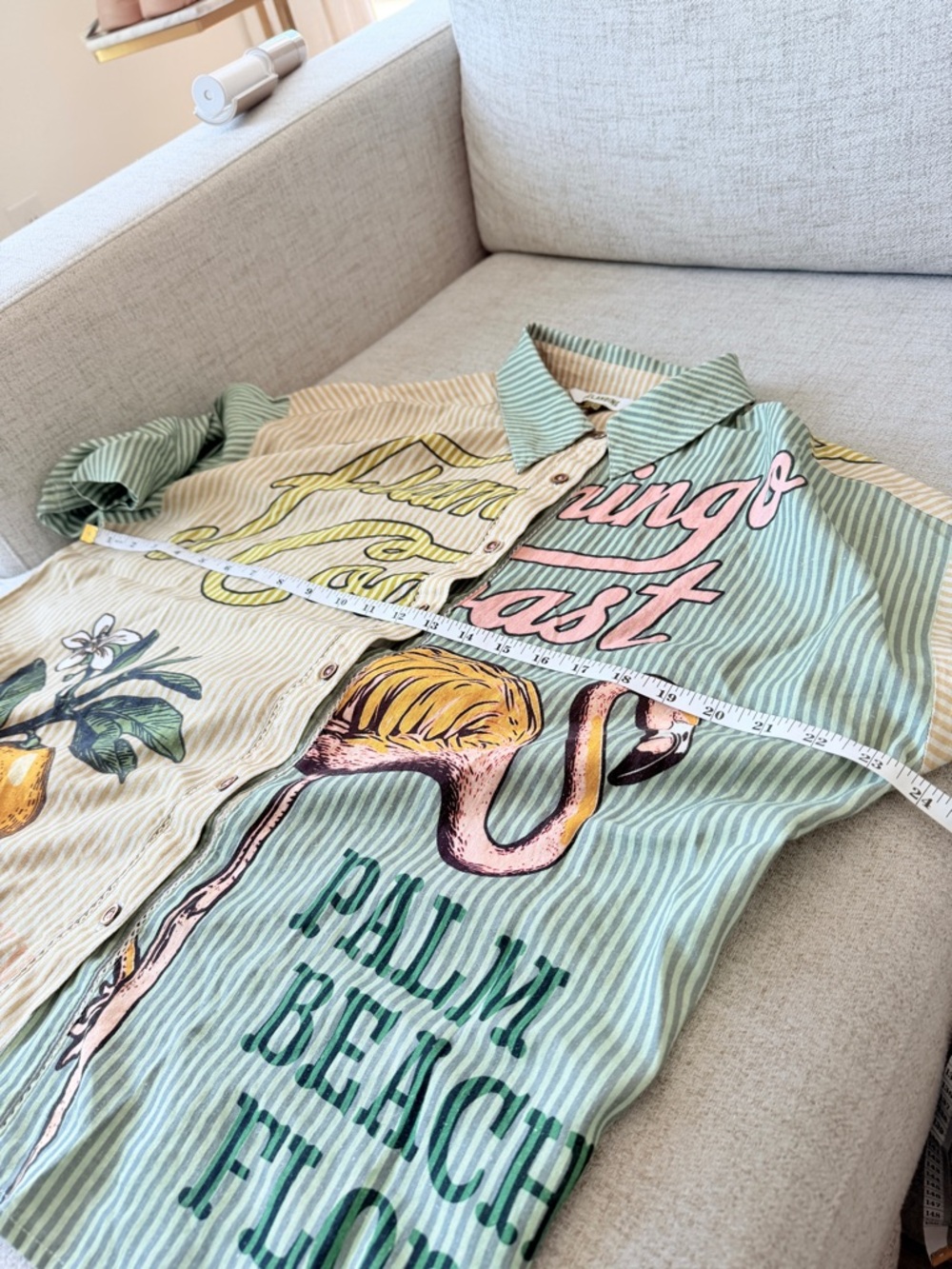π΄ Anthropologie Celandine Short-Sleeve Linen-Blend Buttondown Shirt Small S - Picture 9 of 12